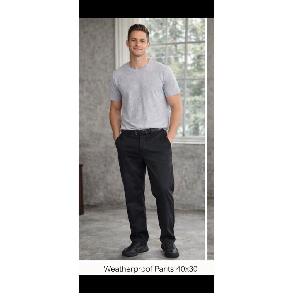 Weatherproof Pants Straight Leg Casual Mens 40x30 Black Stretch Work